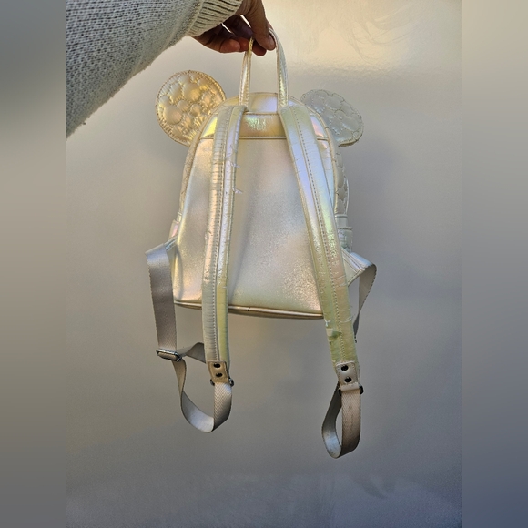 Loungefly Quilted Iridescent Backpack with Ears - Picture 3 of 4
